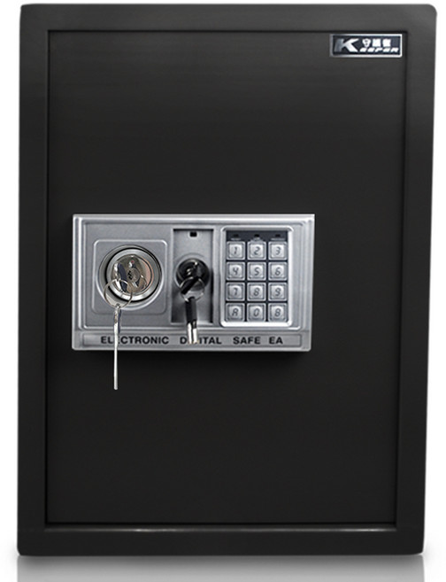 KEEPER SAFE BOX 守護者保險箱 雙鑰匙款保險箱 防盜三門栓/雙層大空間 50EAK 500 x 350 x 300mm, 黑色