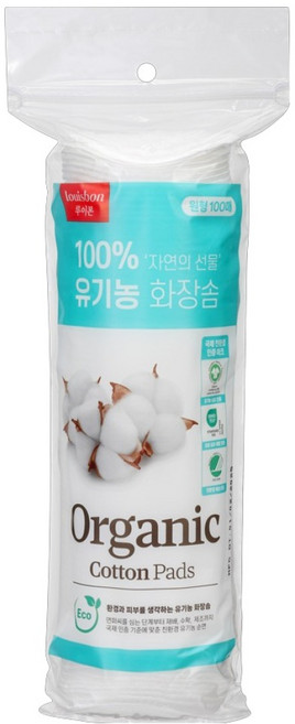 루이본 유기농 화장솜, 1개, 100개입