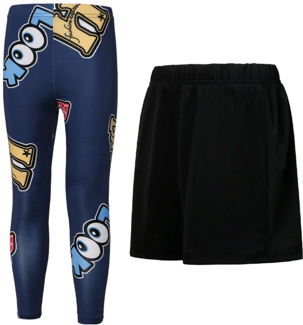 유라비 아동용 래쉬가드 워터레깅스 수영복 반바지 세트