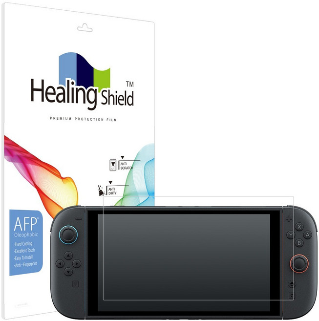 Healing Shield 任天堂 Switch 2 防油疏水螢幕保護貼 2片組, 1套