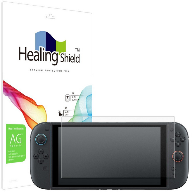 힐링쉴드 닌텐도 스위치2 저반사 지문방지 액정보호필름 2p 세트, 1세트