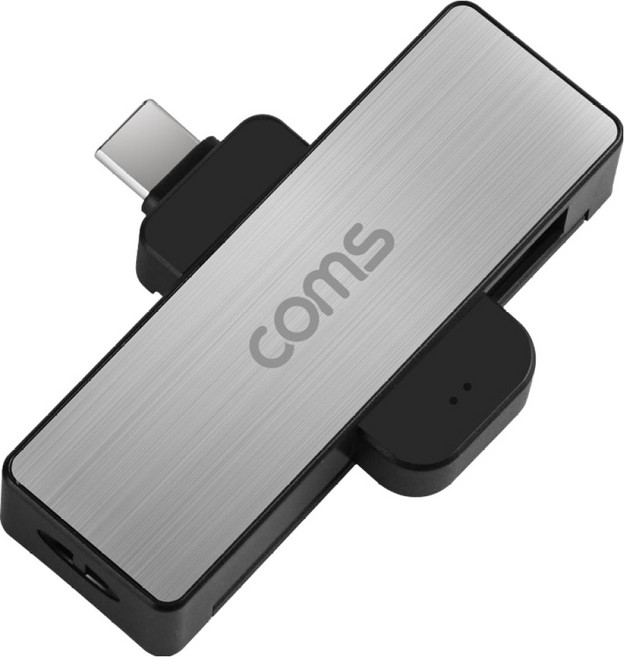 컴스 C타입 USB 겸용 스마트 IC 카드리더기, 실버, 1개, ZK192