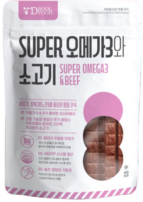 드룰푸드 강아지 슈퍼오메가3와 소고기 간식, 120g, 1개, 소고기맛