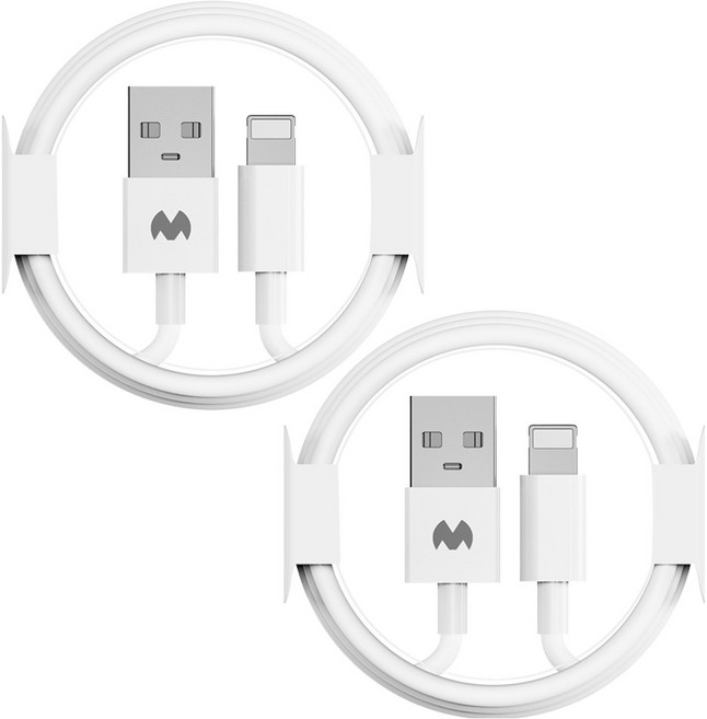 구스페리 A타입-라이트닝 8핀 아이폰 고속 충전 케이블, 화이트, 2개, 1m