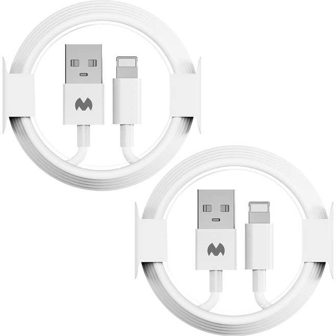 구스페리 A타입-라이트닝 8핀 아이폰 고속 충전 케이블, 화이트, 2개, 2m