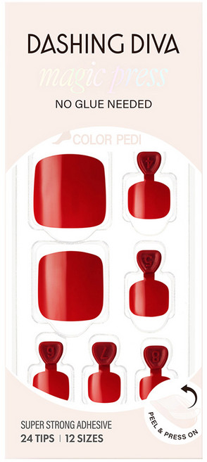데싱디바 매직프레스 페디팁 세트, 러빙레드, 1개