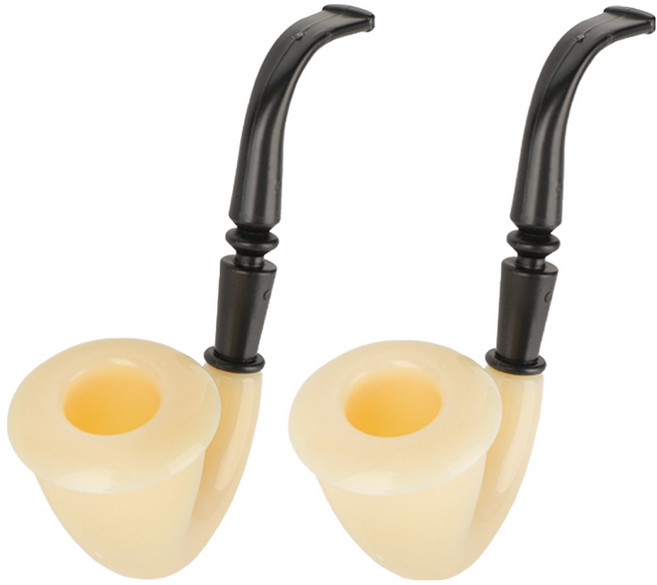 비에이비오 중년 가짜 담배 파이프 곰방대 모형, 혼합색상, 2개