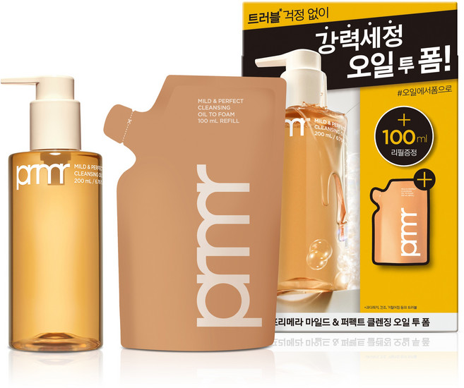 프리메라 마일드 앤 퍼펙트 클렌징 오일 투 폼 200ml + 리필 100ml 세트, 1개