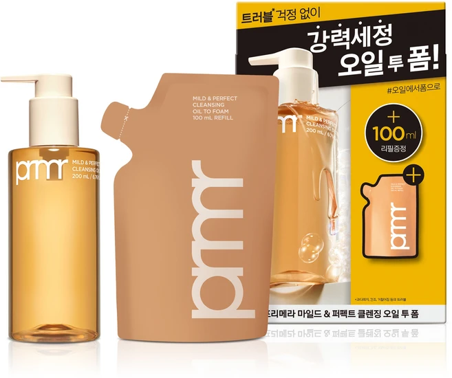 프리메라 마일드 앤 퍼펙트 클렌징 오일 투 폼 200ml + 리필 100ml 세트, 1개 - 쿠팡