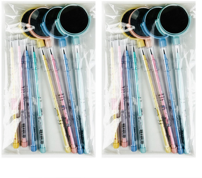 아이비스 거울 카트리지 연필 본품 4종 + 리필 4종 세트 HB, 옐로우, 핑크, 민트, 블루, 2세트