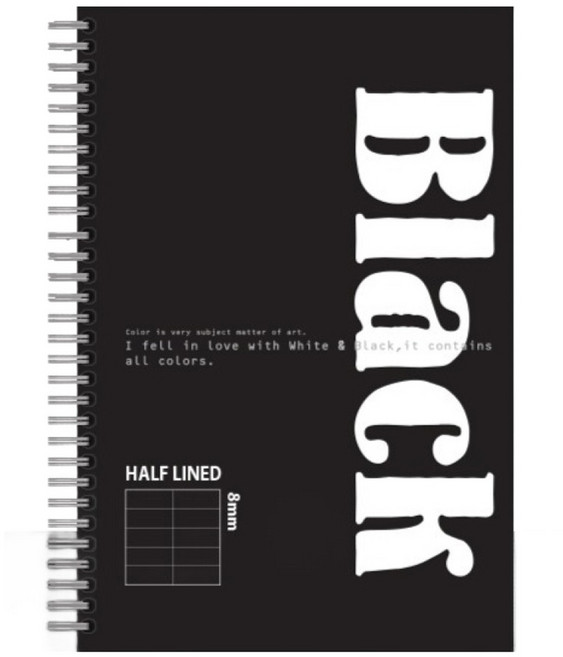 양지다이어리 흑백 16 반반라인 노트, 랜덤발송, 1개