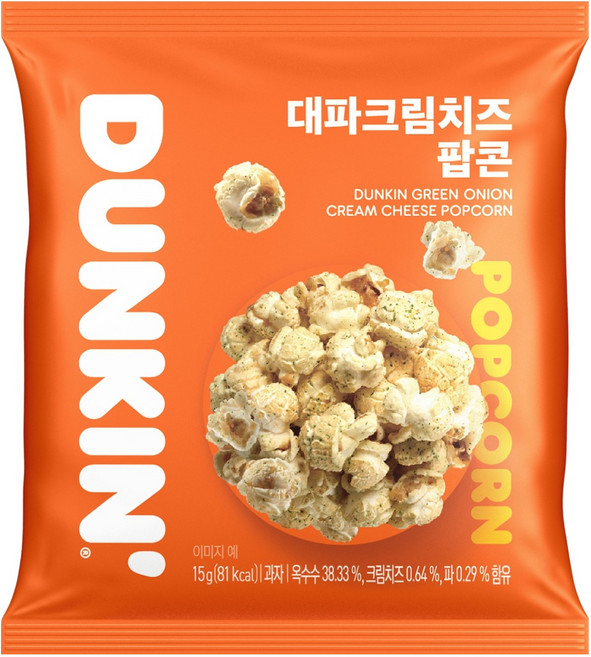 던킨도너츠 대파크림치즈 팝콘, 15g, 1개