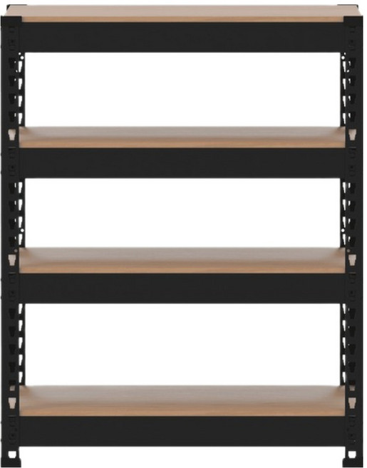 SPEEDRACK 韓國製造 免螺絲組裝式鐵製角鋼架, 4欄, 黑色