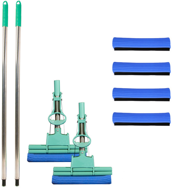 마이닝 S타입 펄프 청소기 밀대 민트 2p +펄프 리필 6p 세트, 1세트