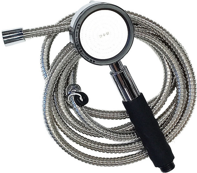 콤마드림 절수형 샤워기 헤드 + 3M 호스 세트, 1세트, 실버블랙