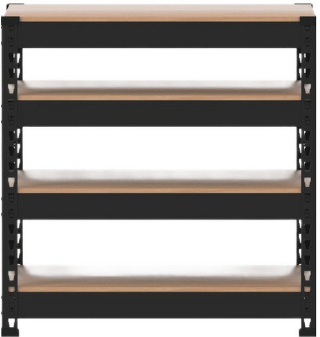 SPEEDRACK 韓國製造免螺絲組裝式鋼製角鋼架, 4欄, 黑色