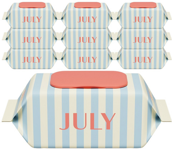 줄라이 유아용 클린브리즈 물티슈 캡형, 10세트, 100매, 55g