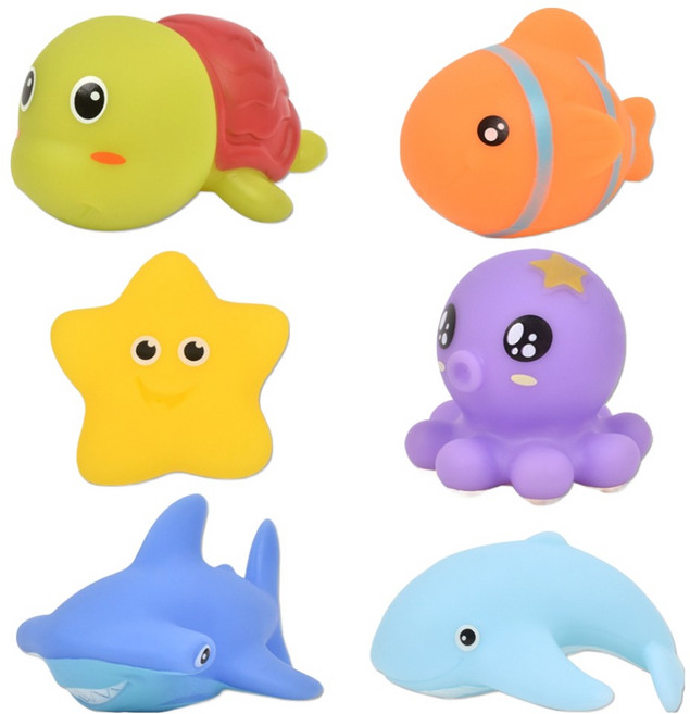 오즈토이 러버 목욕놀이 인형 6종, SQ22014-3 바다, 1세트