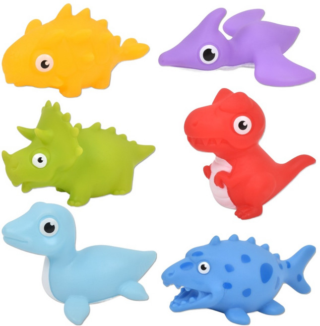 오즈토이 러버 목욕놀이 인형 6종, SQ22014-1 공룡, 1세트