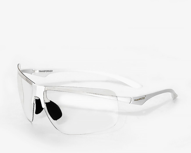 비츠로만 초경량 투명 변색 스포츠 고글 선글라스 12g, 화이트, 1개