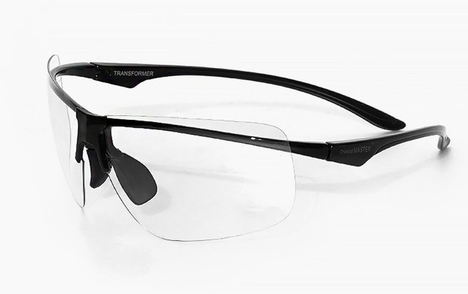 비츠로만 초경량 투명 변색 스포츠 고글 선글라스 12g, 블랙, 1개