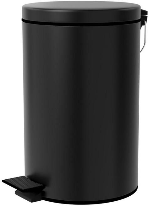TRENY 加厚 緩降 不鏽鋼垃圾桶, 霧黑色