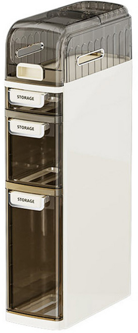 AOTTO 創意傢俱 18面寬衛浴四層夾縫收納櫃 AC-606, 奶油色