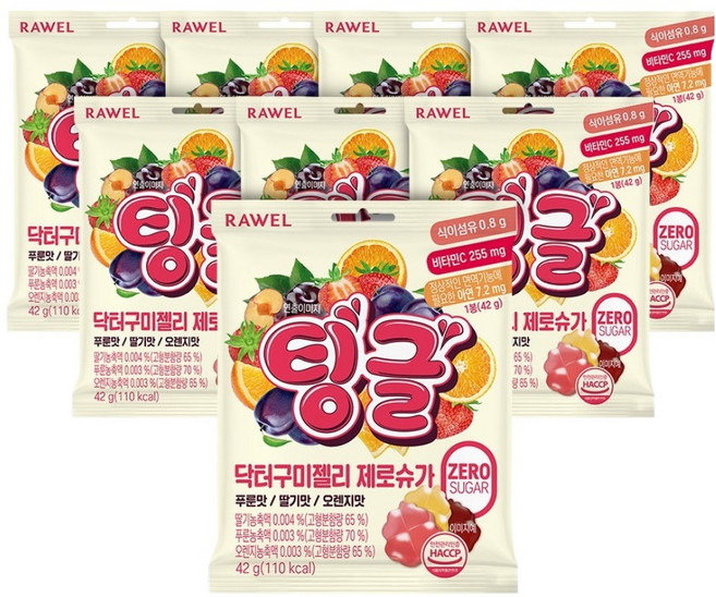 팅글 닥터구미 젤리 제로슈가 8개입, 336g, 1개