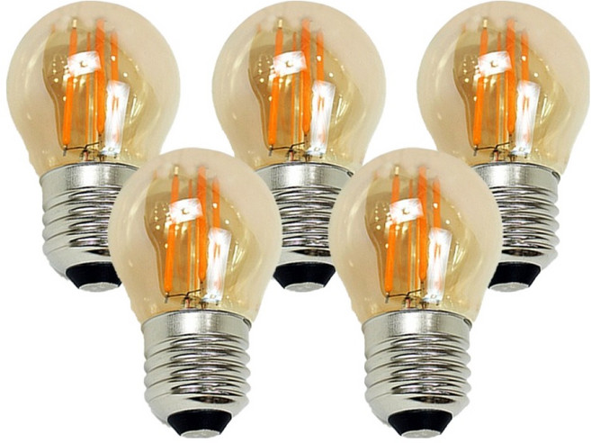 Ledison LED 에디슨전구 G45 4W 2200K, 전구색, 5개