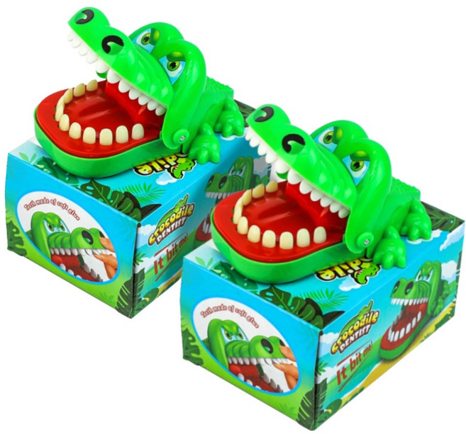 스투피드 비에이비오 ENGLISH Ver 악어 이빨 랜덤 룰렛 게임, 그린, 2개