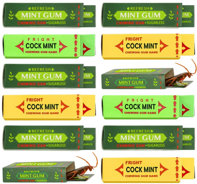 스투피드 비에이비오 속았다 엽기 벌레 껌 장난감, 랜덤발송, 12개