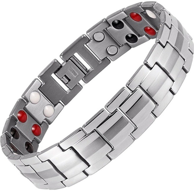 홈셀 남성용 티타늄 팔찌 실버 21 x 1.5 cm, 1개