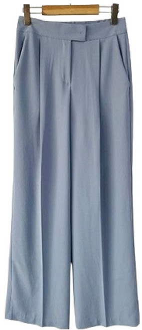 시크블랙 여성용 우루농 베이직 세미 와이드 일자 핀턱 슬랙스 cppt15065k54