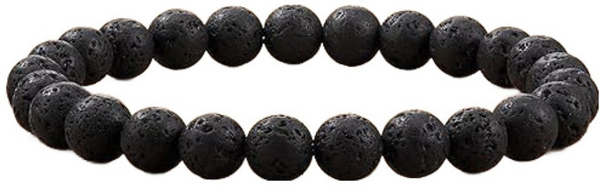 홈셀 자수정 옥 팔찌 화산석 18cm, 1개