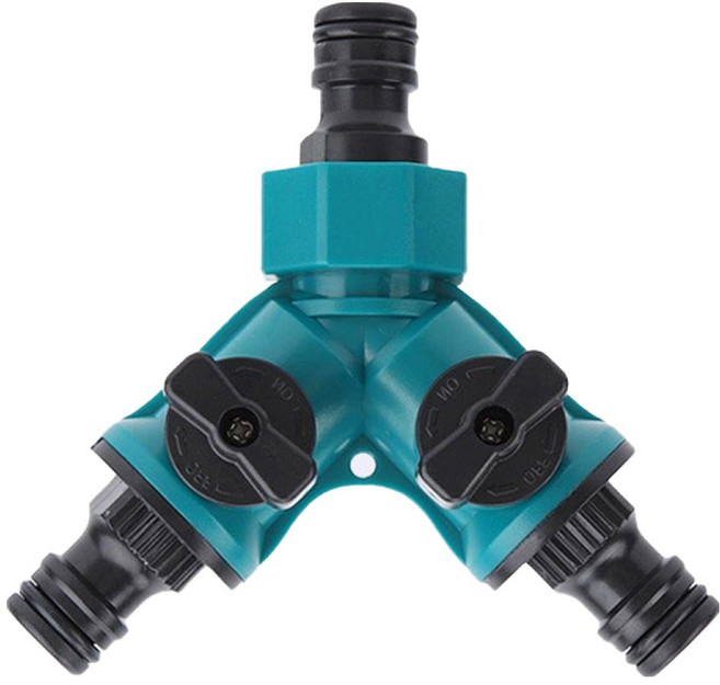 길그리 3구 Y자 밸브형 호스 분배기, 그린, 1개