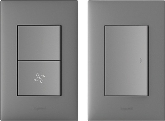 Legrand 羅格朗 Apella 鎂 Simple 下方風扇 2開關 + 1開關 套組, 1套