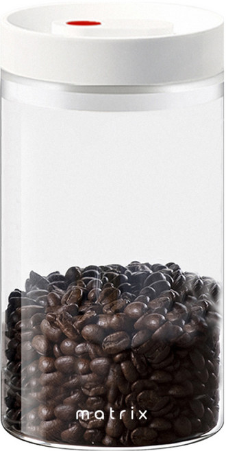 matrix 真空保鮮玻璃密封罐 白色, 1.2L, 1個