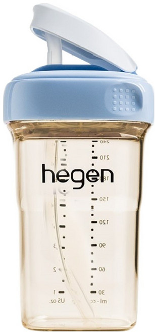 헤겐 NEW PPSU 빨대컵 느린 유속, 240ml, 블루, 1개