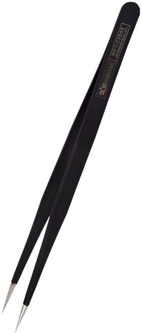 BESTIR 정밀 일자형 핀셋 140mm BST-03543, 블랙, 1개