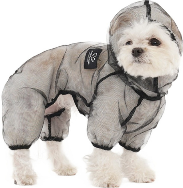 퍼피엔젤 강아지 시스루 커버롤 OW021, 999 Black, 1개