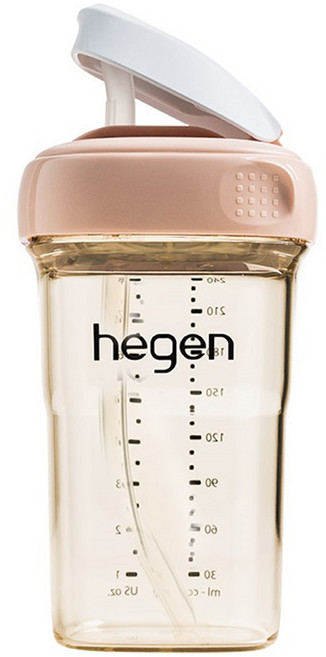 헤겐 유아용 NEW PPSU 빨대컵 느린 유속, 240ml, 핑크, 1개