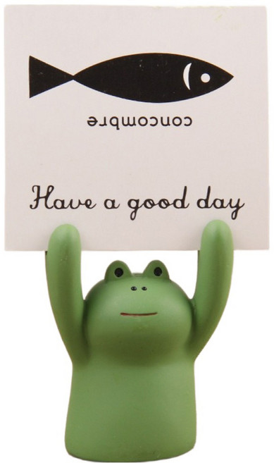 굄스 책상꾸미기 명함 메시지 홀더 꽂이, 개구리, 1개