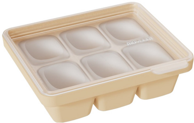 모윰 프리미엄 실리콘 이유식 큐브 6구, 머스타드, 1개