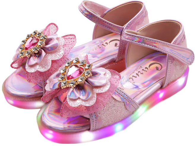 여아용 풋풋 쥬엘 프린세스 LED 샌들