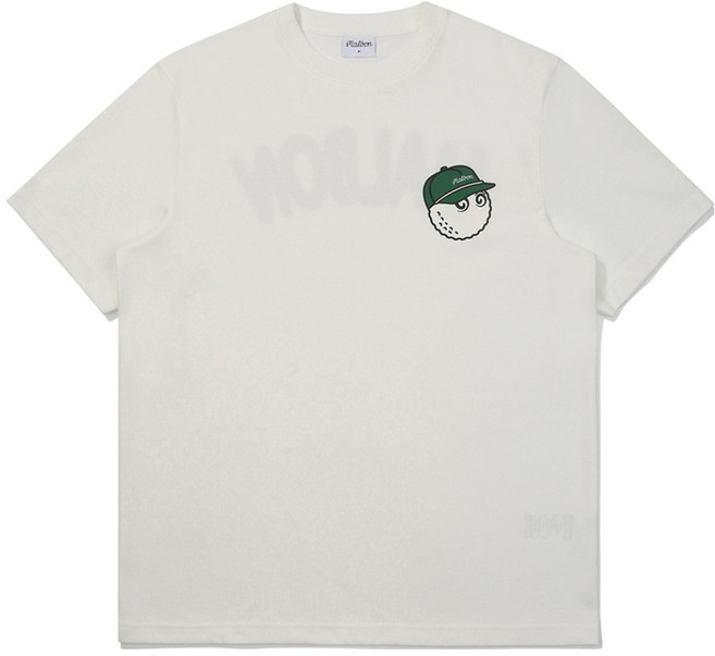 말본 남성용 스크립트 라운드 티셔츠