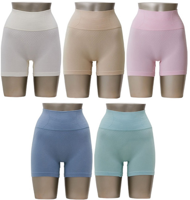 피트인 위생용품 사용가능 인견심리스 분리형 보정 거들팬티 5종 세트
