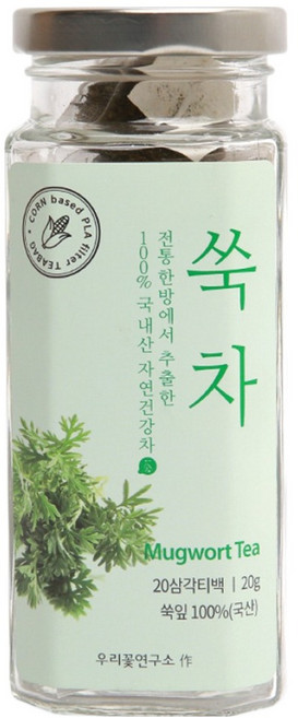 우리꽃연구소 쑥차 삼각티백, 1개, 20개입