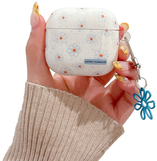 KODACHIEF 컴팩트 럭셔리 이어폰 케이스 커버 케이스+홀더 애플 에어팟 프로, 혼합색상, 1개