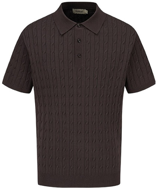 지오지아 남성용 미라쿨 케이블 티에리 반팔 니트 AEF2ET1102