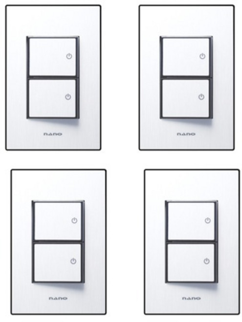 나노전기 아트2 SIMPLE 2구 스위치 인테리어 아크릴 배선기구 블랙, 4개